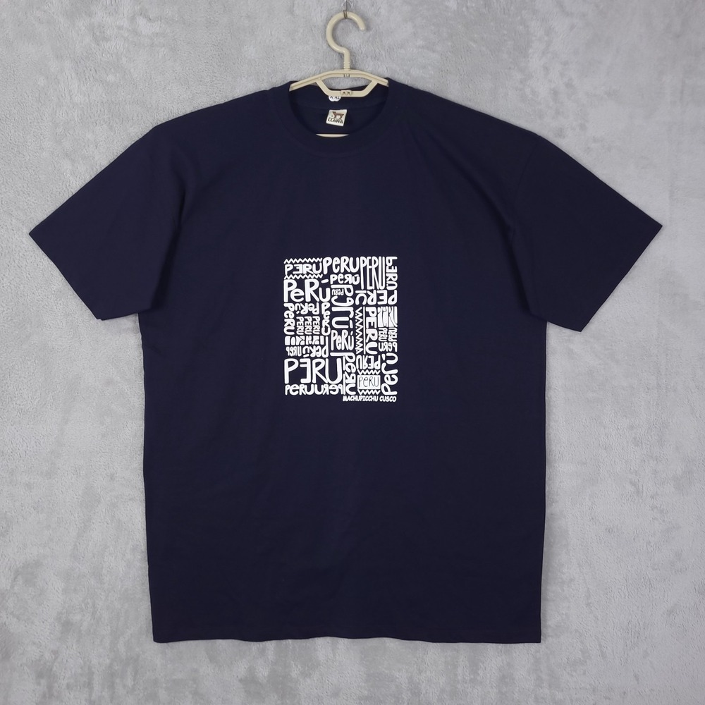 Forever Friends Llama  T-Shirt Blue Size 2XL Csuco Peru Machupicchu Short Sleeve